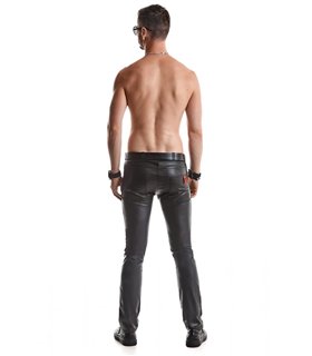 Herren Wetlook Hose mit Löchertaschen und Gürtelschlaufen | Regnes Fetish Planet Herren Wetlook Hose mit Löchertaschen und Gürtelschlaufen | Regnes Fetish Planet