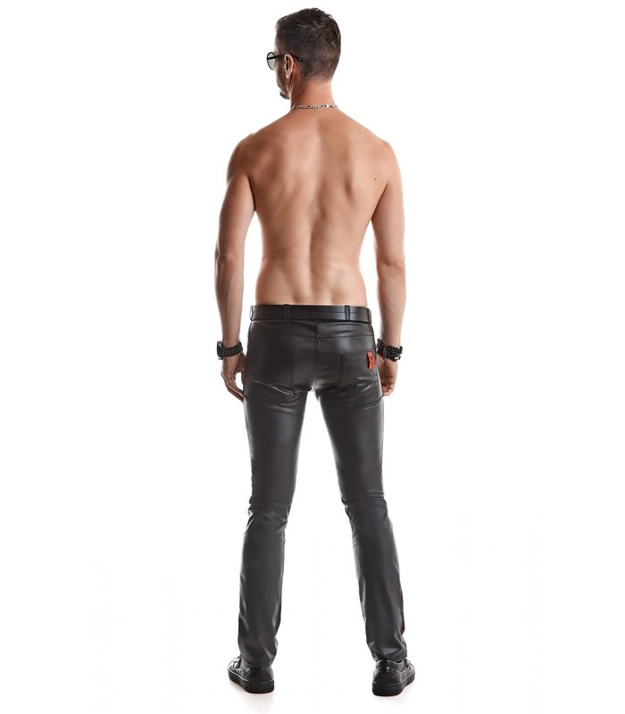 Herren Wetlook Hose mit Löchertaschen und Gürtelschlaufen | Regnes Fetish Planet