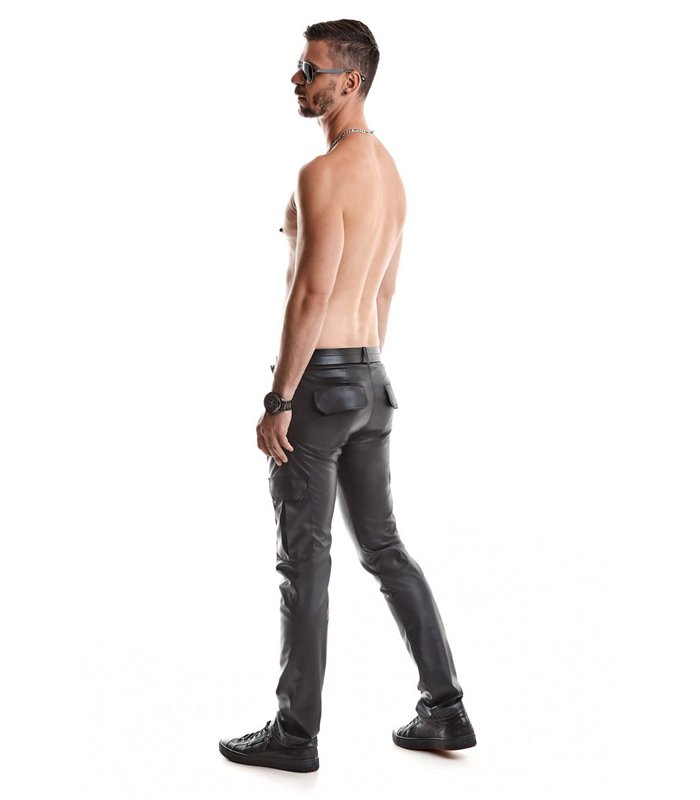 Cargohose mit 6 Taschen Wetlook-Material Herren Schnitt | Regnes Fetish Planet