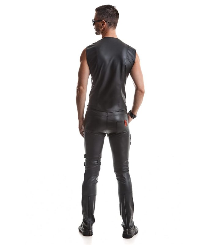 Herren Wetlook Weste mit Doppel-Reißverschluss | Regnes Fetish Planet