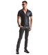 Wetlook-Poloshirt mit Reißverschluss und Ziernähten | Regnes Fetish Planet