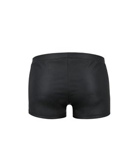 Männer Kunstleder Shorts mit Frontöffnung und Gummibund | Passion Menswear