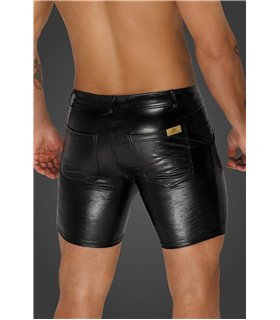 Herren Shorts im Schlangen Wetlook mit Knopf und Reißverschluss | Noir Handmade Men