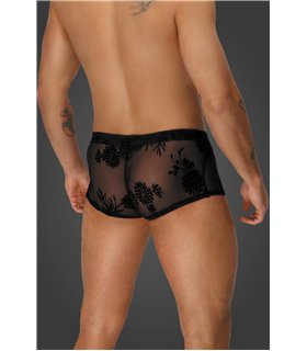 Herren Shorts mit floralem Flockdruck und offenem Hosensteg | Noir Handmade Men Herren Shorts mit floralem Flockdruck und offenem Hosensteg | Noir Handmade Men
