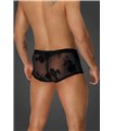 Herren Shorts mit floralem Flockdruck und offenem Hosensteg | Noir Handmade Men Herren Shorts mit floralem Flockdruck und offenem Hosensteg | Noir Handmade Men
