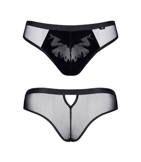 Transparenter Tüll-Slip mit Vinyl-Einsatz | Regnes Fetish Planet Transparenter Tüll-Slip mit Vinyl-Einsatz | Regnes Fetish Planet