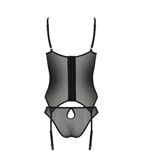 Transparentes Netz-Dessous-Set mit Strumpfhaltern und Bügel-BH | Passion Transparentes Netz-Dessous-Set mit Strumpfhaltern und Bügel-BH | Passion