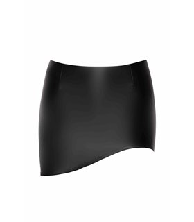 Asymetrischer Wetlook Minirock mit Stretch-Effekt | Noir Handmade