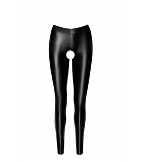 Wetlook Leggings mit offenem Schritt für sinnliche Momente | Noir Handmade