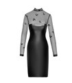 Figurbetontes Kleid mit Powerwetlook und transparenten Netzeinsätzen | Noir Handmade