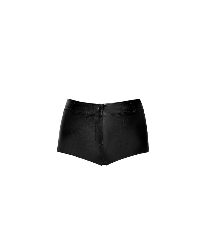 Wetlook Leggings mit Snake-Muster, Taschen und Knopfleiste | Noir Handmade