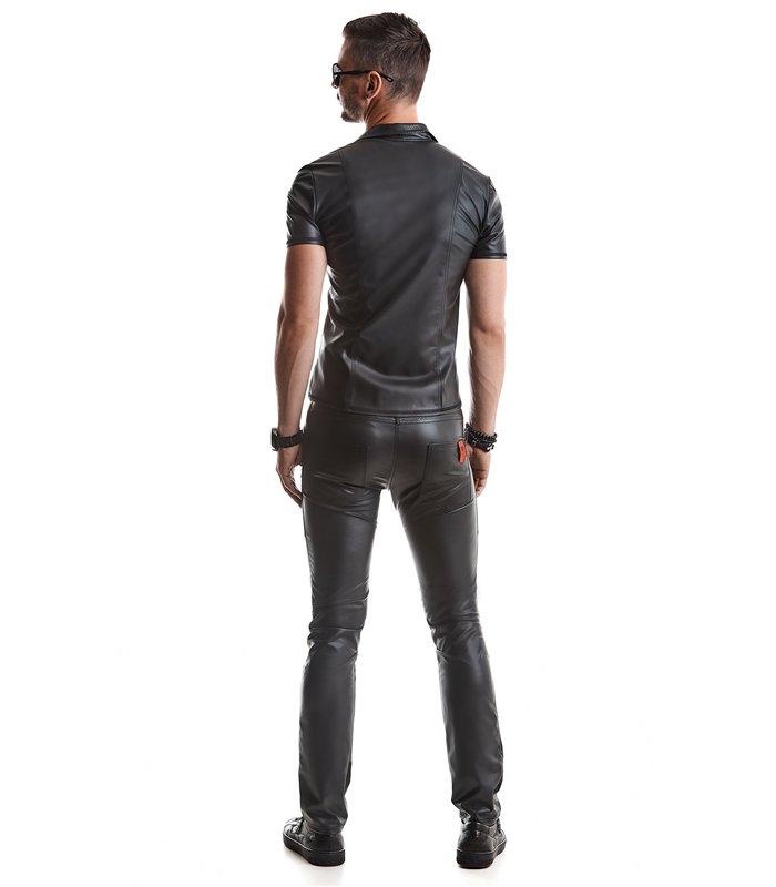 Herren Poloshirt Wetlook Reißverschluss Design | Regnes Fetish Planet