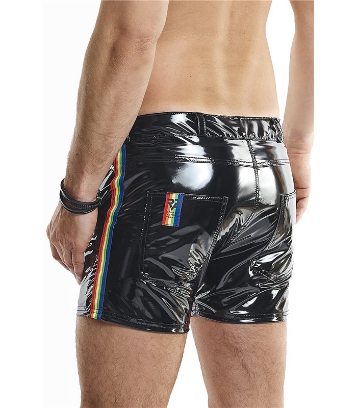 Lack-Shorts mit Taschen und Metallring | Regnes Fetish Planet