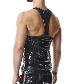 PVC Tank Top mit Regenbogen-Details | Regnes Fetish Planet PVC Tank Top mit Regenbogen-Details | Regnes Fetish Planet