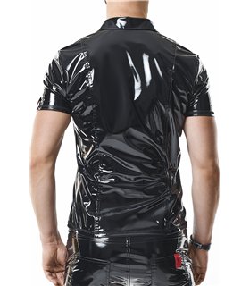 Herren Poloshirt aus glänzendem Lack-Optik Material | Regnes Fetish Planet Herren Poloshirt aus glänzendem Lack-Optik Material | Regnes Fetish Planet