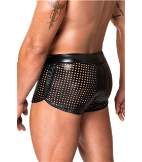 Perforierte Kunstleder-Shorts mit elegantem Strukturdesign | Noir Handmade Men