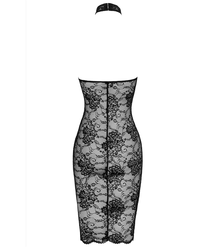Elegantes Spitzenkleid mit Hakenverschluss und figurbetontem Schnitt | Noir Handmade