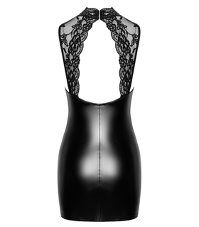 Neckholder Minikleid mit Spitzendetails und Hakenverschluss | Noir Handmade