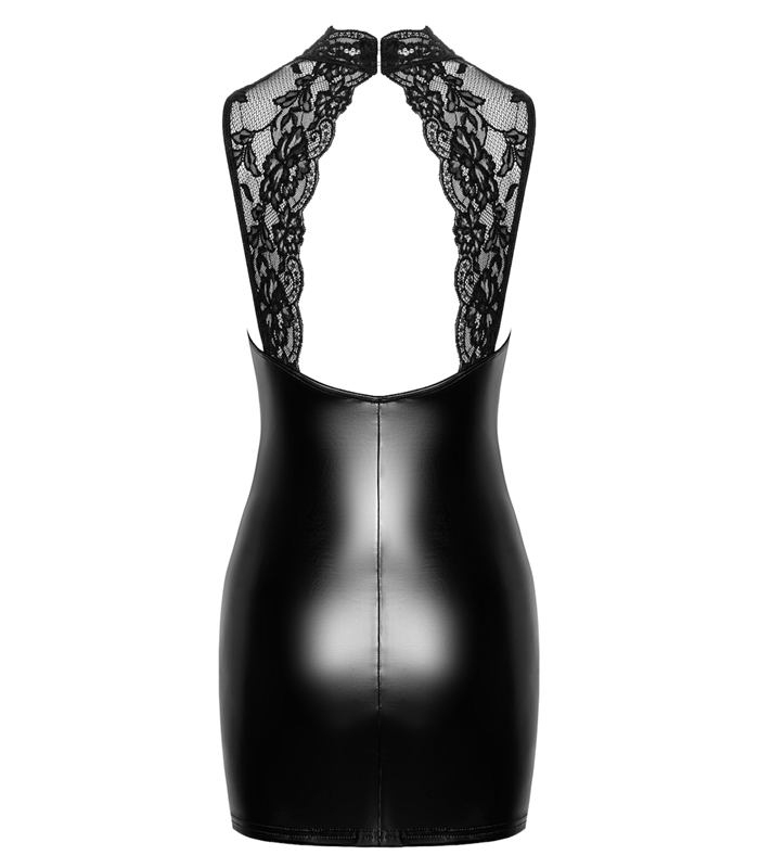 Neckholder Minikleid mit Spitzendetails und Hakenverschluss | Noir Handmade