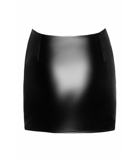 F345 Minirock mit seitlicher Öffnung und Spitzenstrumpfband | Noir Handmade