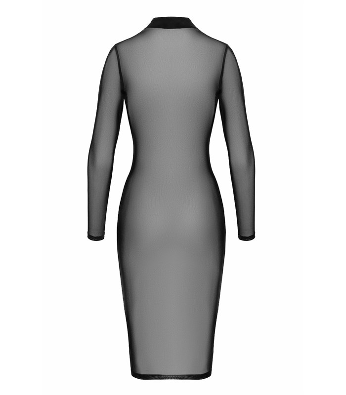 Transparentes Netzkleid mit zweiwegigem Reißverschluss | Noir Handmade