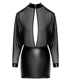 Tüll-Minikleid mit Neckholder und Druckknöpfen | Noir Handmade