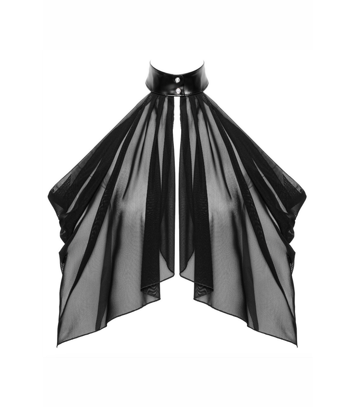 Transparenter Neckholder-Bolero mit Druckknöpfen | Noir Handmade