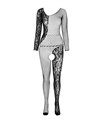 Netz-Catsuit transparent ouvert mit Spitzendetails | Passion