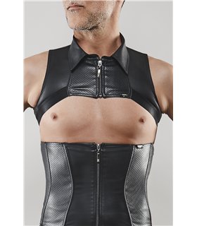 Crop Top mit Reißverschluss und perforiertem Wetlook-Einsatz | Regnes Fetish Planet Crop Top mit Reißverschluss und perforiertem Wetlook-Einsatz | Regnes Fetish Planet