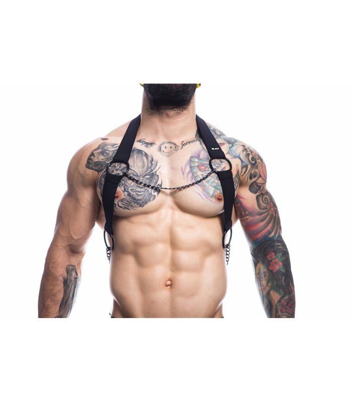 Herren-Harness mit Metallringen und Kettendetails | CUT4MEN