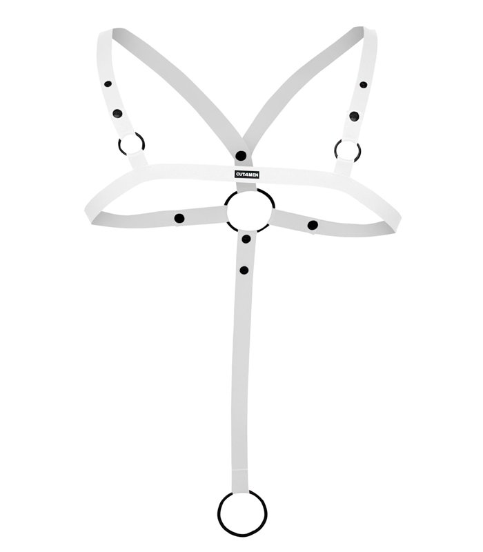 Herren-Harness mit breiten Bändern und Metallringen | CUT4MEN