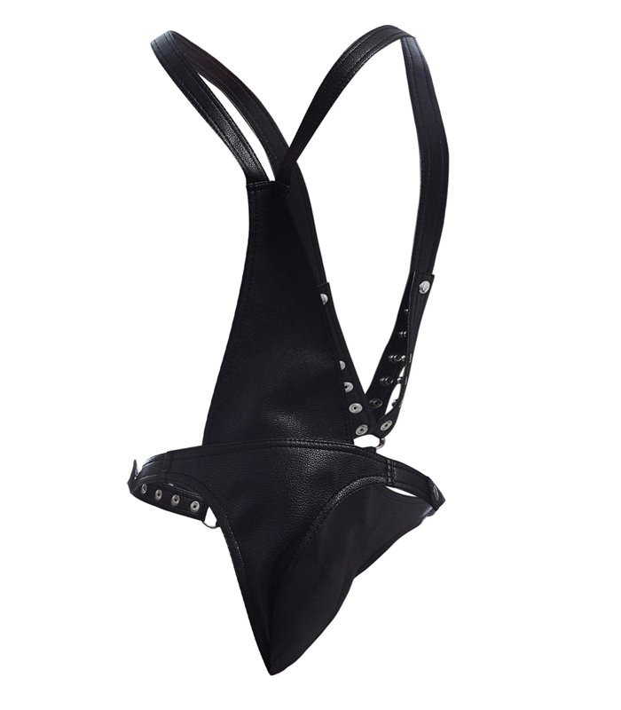 Herren Kunstleder Body-Harness mit verstellbaren Druckknöpfen | CUT4MEN