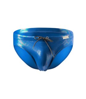 Badeslip mit herausnehmbarem Suspensorium aus glänzendem Stretch-Material | CUT4MEN Badeslip mit herausnehmbarem Suspensorium aus glänzendem Stretch-Material | CUT4MEN