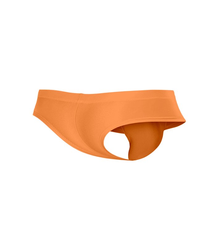 Männlicher Tanga-Slip mit gummiertem Logo und weicher Mikrofaser | CUT4MEN