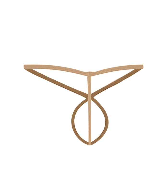 Ouvert-String mit gummierten Logo aus weicher Mikrofaser | CUT4MEN