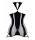 Brustfreies Lack-Minikleid mit Strumpfhalterclips | Demoniq