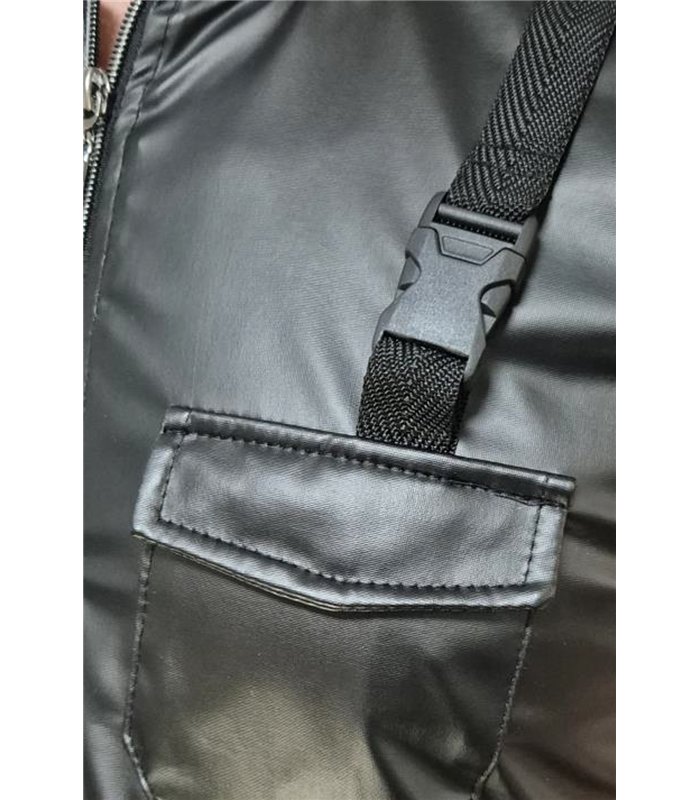 Herren Wetlook Weste mit Reißverschluss und Taschen | Regnes Fetish Planet
