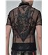 Transparentes Herren Mesh-Poloshirt mit Stehkragen | Regnes Fetish Planet