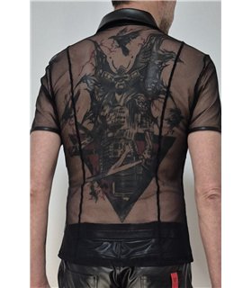 Transparentes Herren Mesh-Poloshirt mit Stehkragen | Regnes Fetish Planet Transparentes Herren Mesh-Poloshirt mit Stehkragen | Regnes Fetish Planet