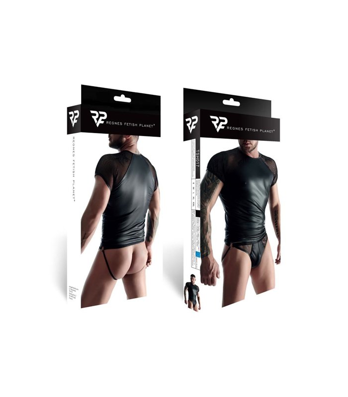 Transparentes Tüll-Shirt mit matter Wetlook-Oberfläche | Regnes Fetish Planet