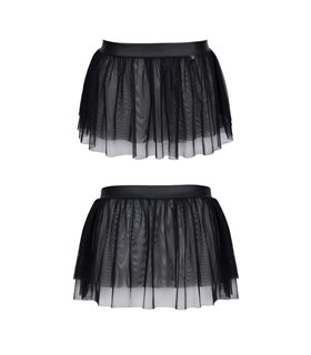 Transparenter Netzrock mit mattem Wetlook-Bund | Regnes Fetish Planet