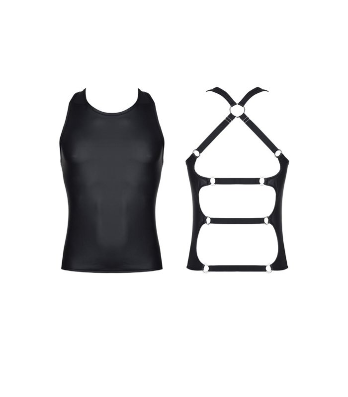 Wetlook T-Shirt mit Metallringen und Gummibändern | Regnes Fetish Planet
