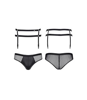 Strumpfhaltergürtel-Slip mit Netzstoff und Wetlook-Elementen | Regnes Fetish Planet Strumpfhaltergürtel-Slip mit Netzstoff und Wetlook-Elementen | Regnes Fetish Planet