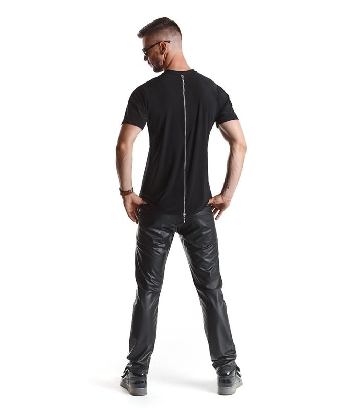 T-Shirt mit Reißverschluss hinten, durchgehend, zweiseitig | Regnes Fetish Planet
