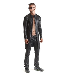 Eleganter Herren Wetlook Mantel mit diagonalen Nähten | Regnes Fetish Planet Eleganter Herren Wetlook Mantel mit diagonalen Nähten | Regnes Fetish Planet