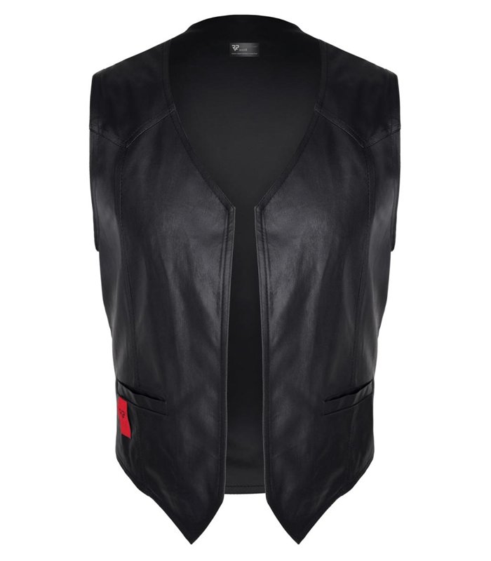Elegante Herren-Weste mit geometrischen Steppungen und Metallschnalle | Regnes Fetish Planet