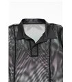 Transparentes Herren Mesh Poloshirt mit vertikalen Steppnähten | Regnes Fetish Planet Transparentes Herren Mesh Poloshirt mit vertikalen Steppnähten | Regnes Fetish Planet