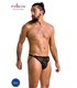 Ouvert-Herren-Slip mit Metallringen, Netz und Kunstleder | Passion Menswear