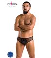 Herren Slip mit Schnürung aus Kunstleder und Netzmaterial | Passion Menswear Herren Slip mit Schnürung aus Kunstleder und Netzmaterial | Passion Menswear