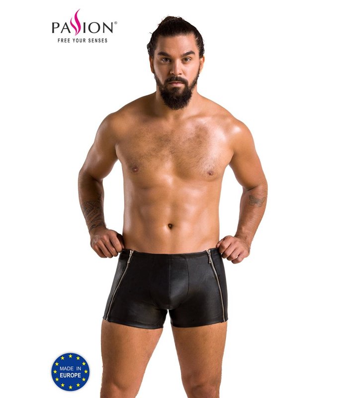 Herren Shorts aus matter Kunstleder mit seitlichen Reißverschluss | Passion Menswear